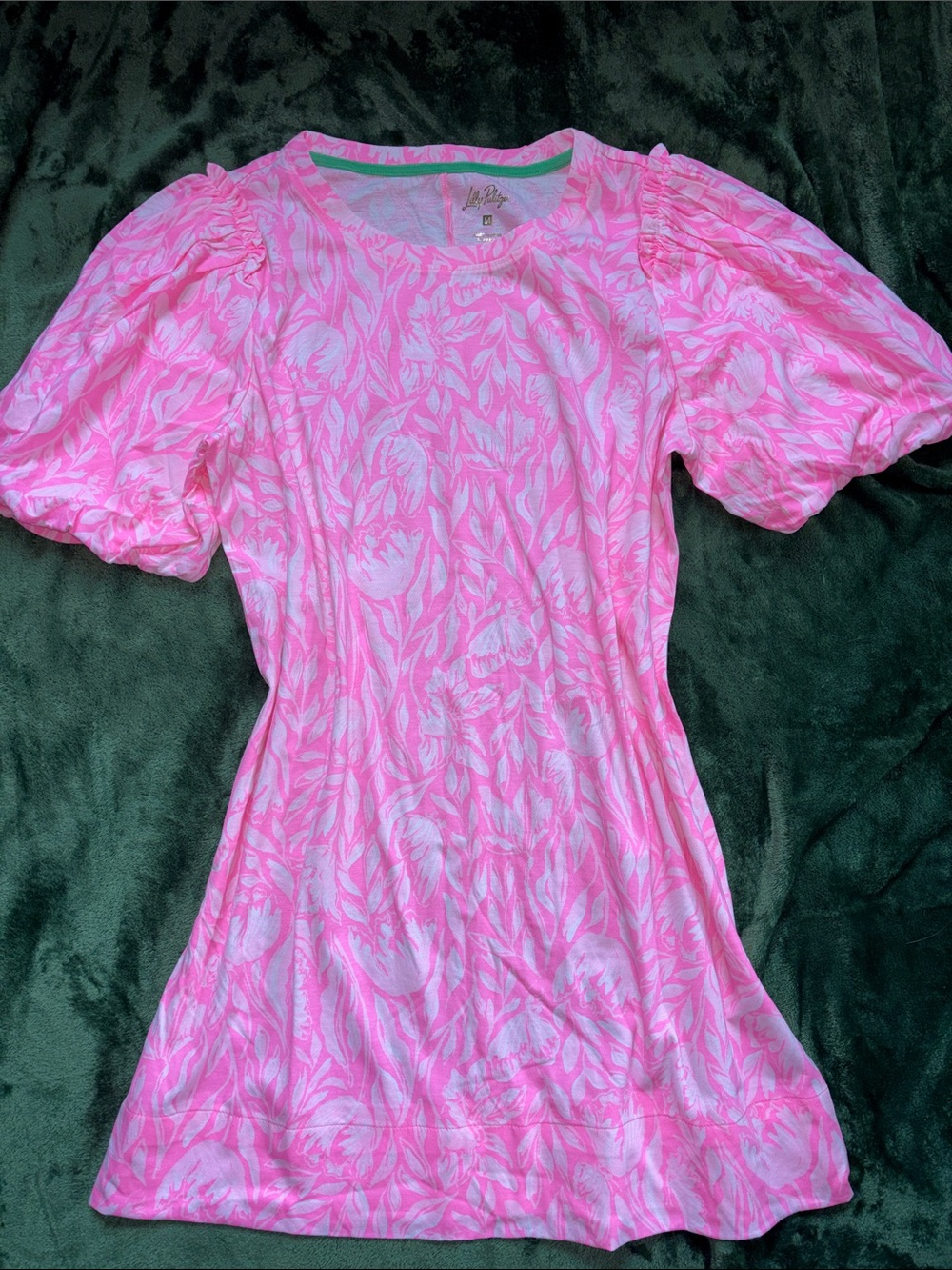 Lilly Pulitzer Pink and White Floral T-Shirt Dress